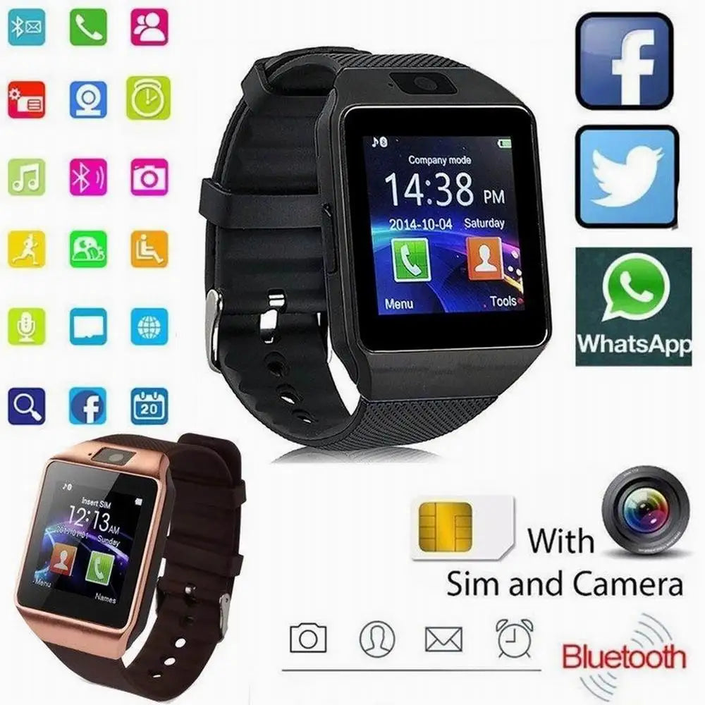 Smartwatch Smart Watch Phone with Sim Card DZ09 Q18 Call Me Sports Watches for Men Women Memory Cards Port Camera