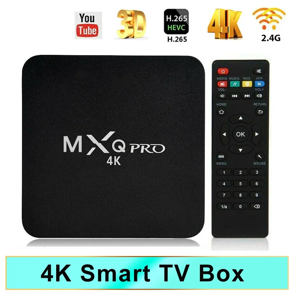 Global Version 2024 Android10 Smart TV Box Home Theater TV Set-top Box MXQ-PRO 4K HDR10 2.4GWIFI Netflix Streaming Media Player