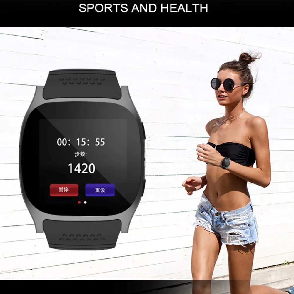 T8 V8 Bluetooth Sports Smart Watch with Camera WhatsApp Support SIM TF Card Call For Android Unisex