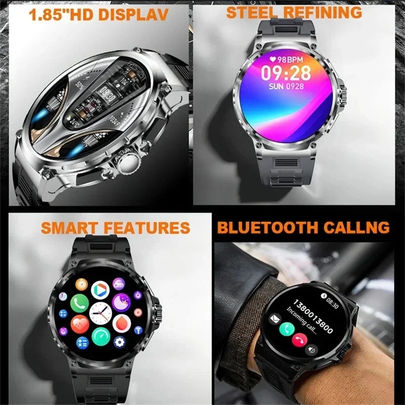 2024 New Men Smart Watch 710Mah Large Battery 1.85 Inch Ultra HD AMOLED Screen GPS Sports Tracker Bluetooth Call Smart Watches