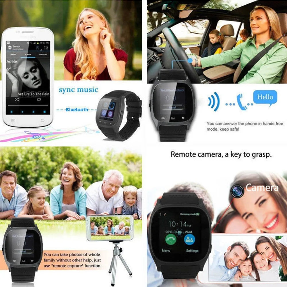 T8 V8 Bluetooth Sports Smart Watch with Camera WhatsApp Support SIM TF Card Call For Android Unisex