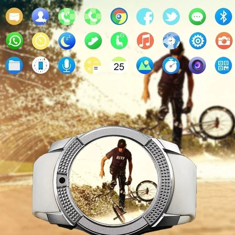 T8 V8 Bluetooth Sports Smart Watch with Camera WhatsApp Support SIM TF Card Call For Android Unisex