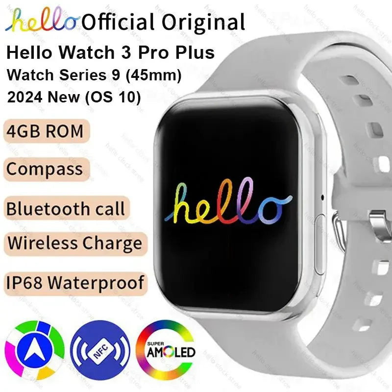 2024 New Smart Watch 3 Pro Plus Series 9 45mm AMOLED 4G ROM NFC Compass Unisex Smart Watches