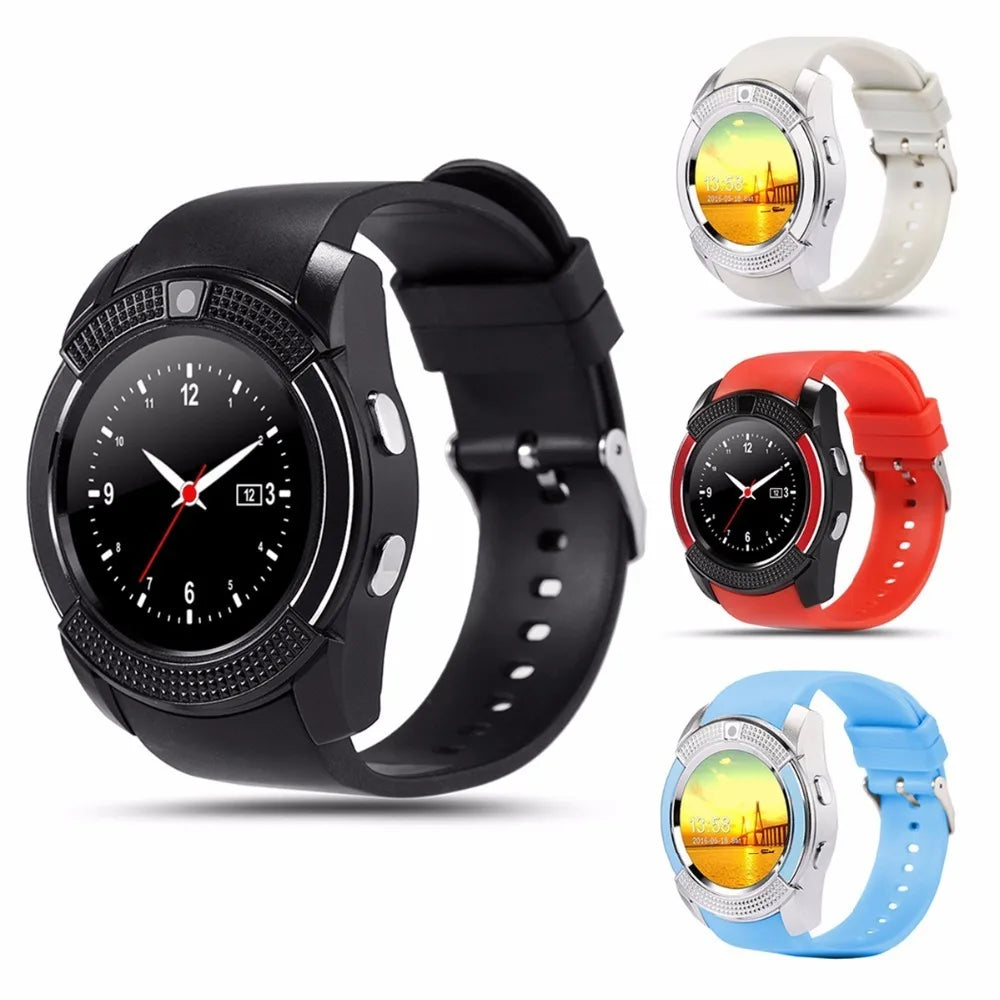 T8 V8 Bluetooth Sports Smart Watch with Camera WhatsApp Support SIM TF Card Call For Android Unisex