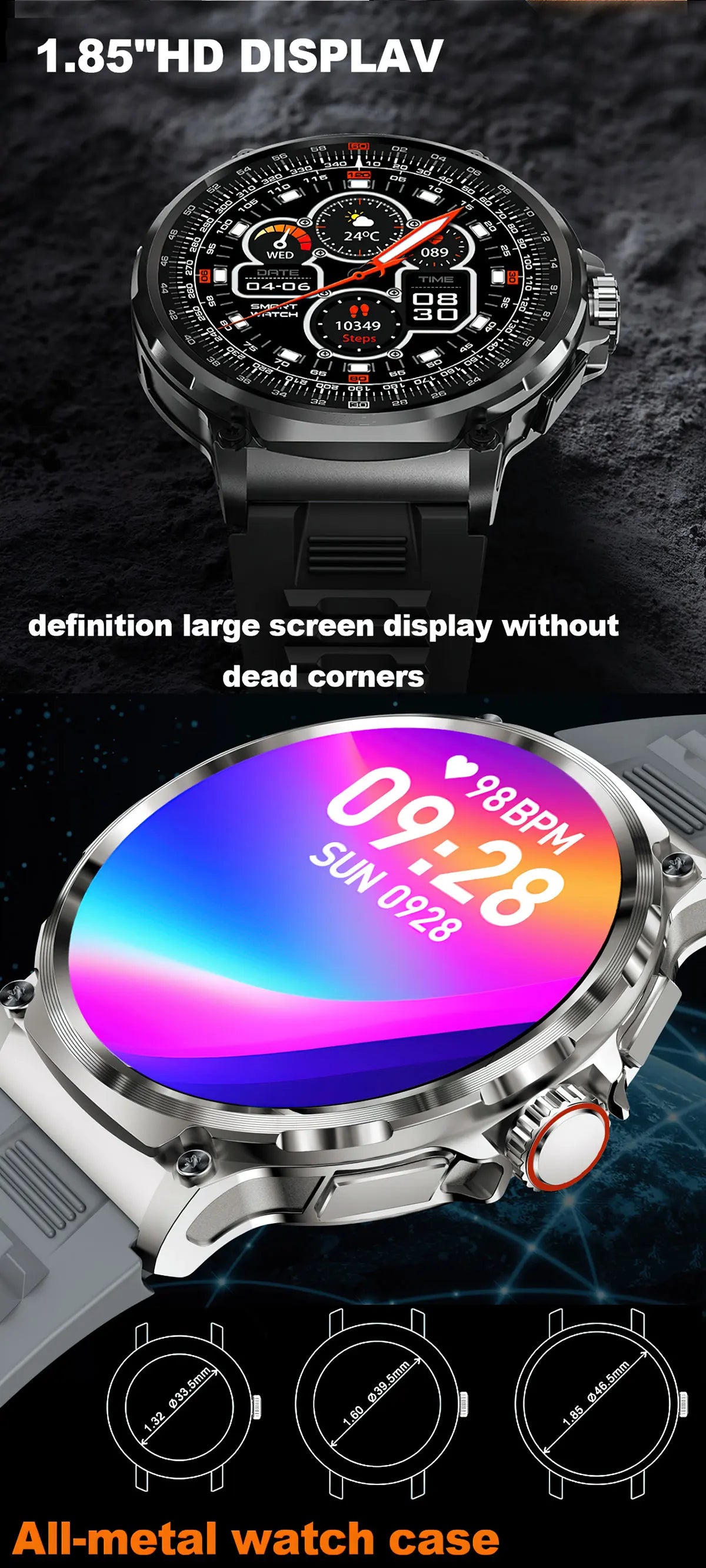 2024 New Men Smart Watch 710Mah Large Battery 1.85 Inch Ultra HD AMOLED Screen GPS                Sports Tracker Bluetooth Call Smart Watches