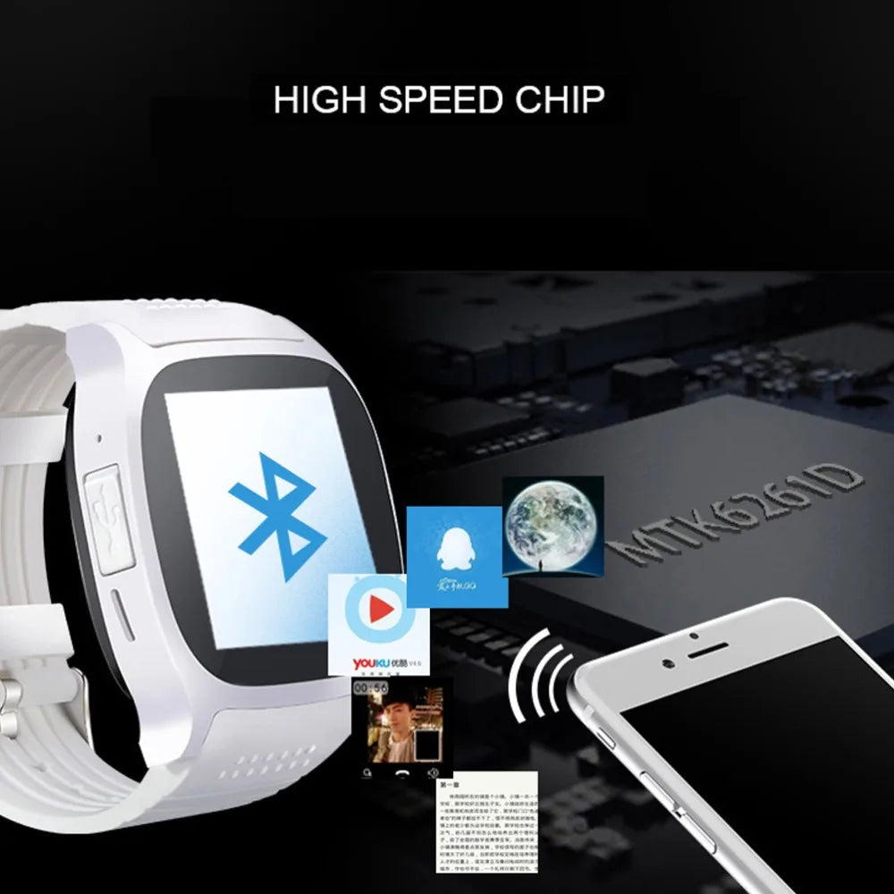 T8 V8 Bluetooth Sports Smart Watch with Camera WhatsApp Support SIM TF Card Call For Android Unisex