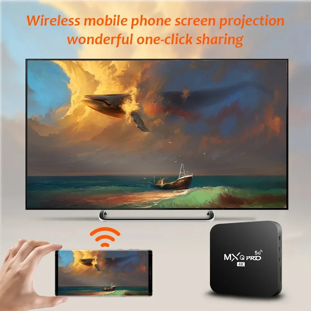 Global Version 2024 Android10 Smart TV Box Home Theater TV Set-top Box MXQ-PRO 4K HDR10 2.4GWIFI Netflix Streaming Media Player