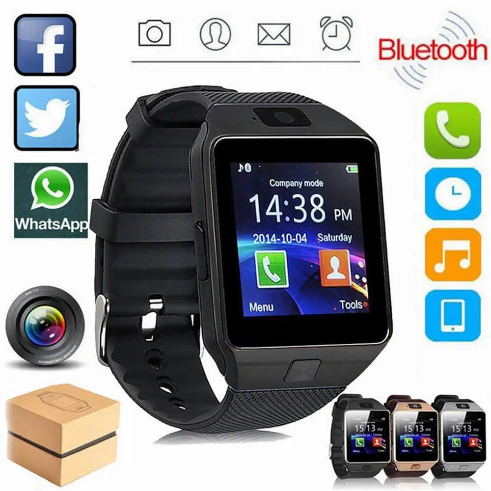 Smartwatch Smart Watch Phone with Sim Card DZ09 Q18 Call Me Sports Watches for Men Women Memory Cards Port Camera